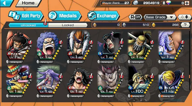 BR465-IOS+Android-2 Ex Meta Max(Shank v4+Roger)+Good Medal+Support 135%+Oden Max+Rayleigh Max+King Max+Robin Max+Craker Max+Donflamingo Max+Young Ray Max+Jabra+S-Beard