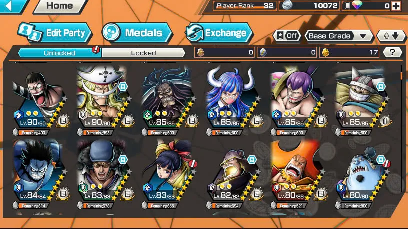 BR471-IOS+Android-6 Ex(Lucci+Snake+Roger+Kuzan+White Beard+Oden)+Good Medal+Support 142%+S-Bear Max+Kaku Max+Pacifista+Broggy+S-Hawk+Yonji+Niji+Egghead Zoro