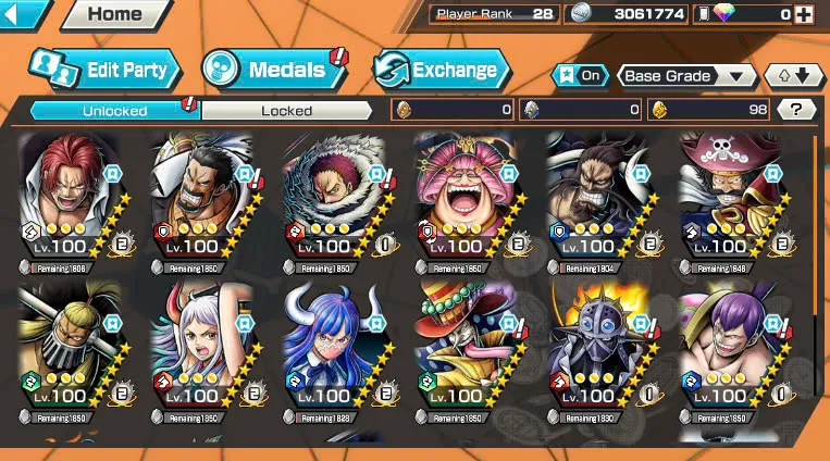 BR474-IOS+Android-5 Ex Max(Shank v4+Roger v2+Kaido+Yamato+Big Mom)+Good Medal+Support 149%+S-Bear Max+King Max+Ulti Max+Law oni Max+Craker Max+Peros Pero Max+Katakuri Max+D.Garp Max