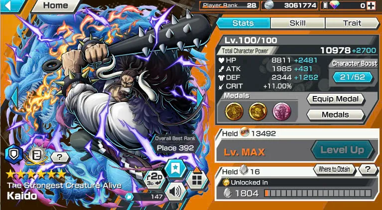 BR474-IOS+Android-5 Ex Max(Shank v4+Roger v2+Kaido+Yamato+Big Mom)+Good Medal+Support 149%+S-Bear Max+King Max+Ulti Max+Law oni Max+Craker Max+Peros Pero Max+Katakuri Max+D.Garp Max