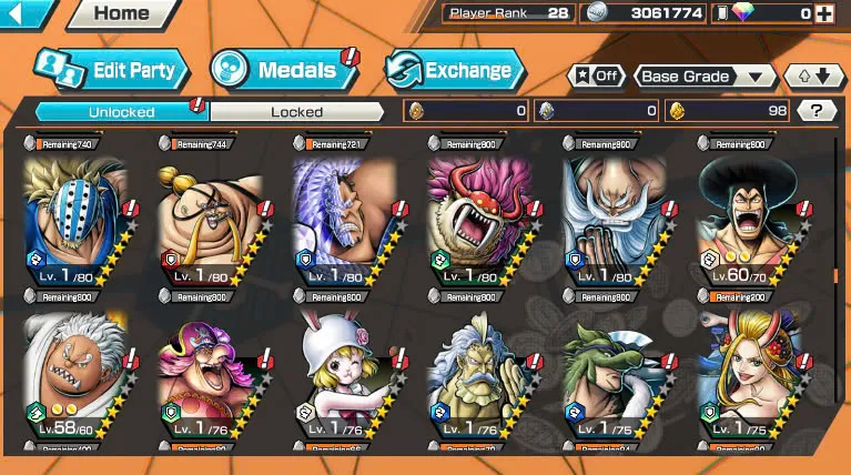 BR474-IOS+Android-5 Ex Max(Shank v4+Roger v2+Kaido+Yamato+Big Mom)+Good Medal+Support 149%+S-Bear Max+King Max+Ulti Max+Law oni Max+Craker Max+Peros Pero Max+Katakuri Max+D.Garp Max