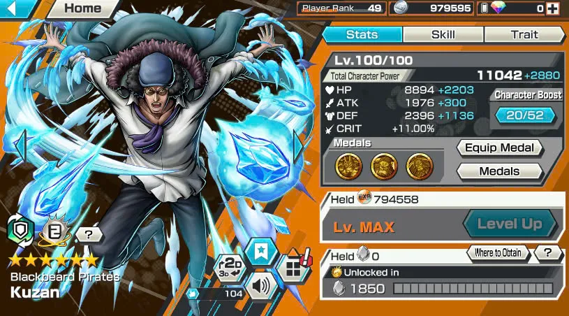 BR475-IOS+Android-Hyber Boost 32+4 Ex Max(Kuzan+Yamato Ace+Kid Law+Big Mom)+Good Medal+Support 158%+Uta v2+Uta v3+Uta v1+Jabra+Kaku+Sanji+Young Ray+King Alber+Carrot+Brook