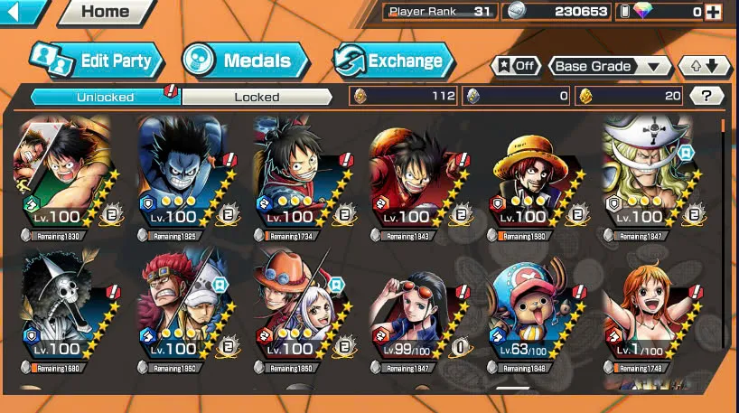 BR477-IOS+Android-4 Ex(Shank v4+Yamato Ace+Kid Law+White Beard)+Good Medal+Suppot 146%+Sanji+Rayleigh+Jabra+Uta+S-Bear+S-Hawk+Karasu
