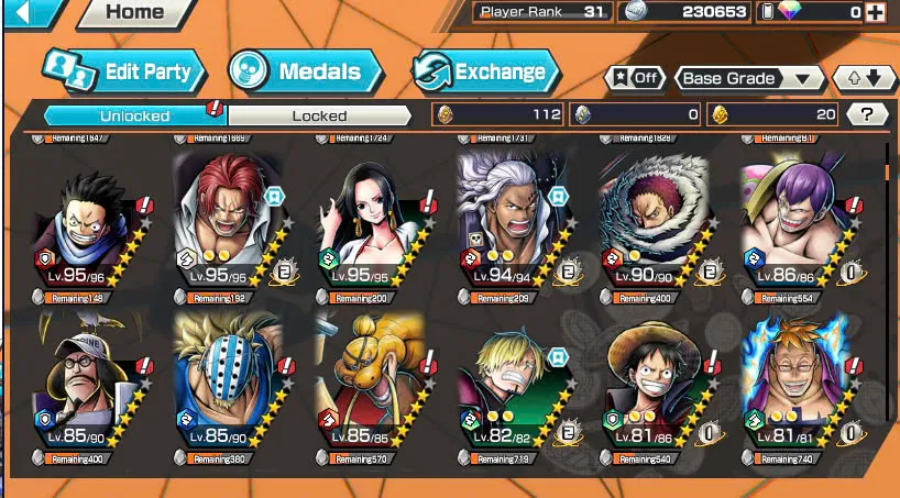 BR477-IOS+Android-4 Ex(Shank v4+Yamato Ace+Kid Law+White Beard)+Good Medal+Suppot 146%+Sanji+Rayleigh+Jabra+Uta+S-Bear+S-Hawk+Karasu