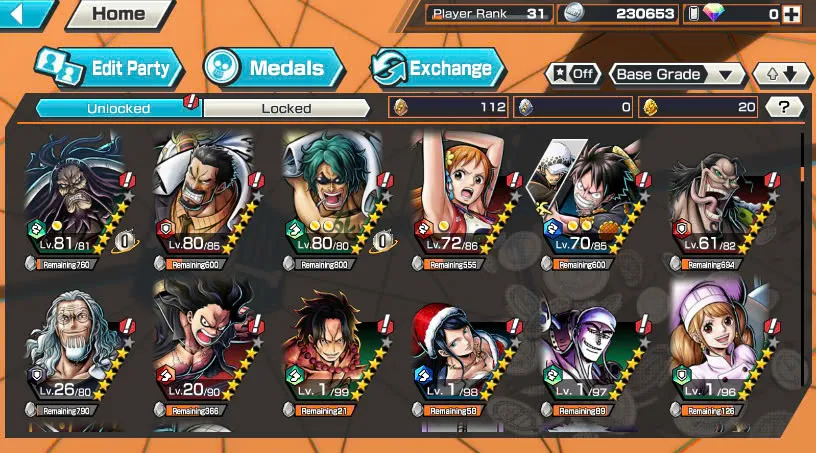 BR477-IOS+Android-4 Ex(Shank v4+Yamato Ace+Kid Law+White Beard)+Good Medal+Suppot 146%+Sanji+Rayleigh+Jabra+Uta+S-Bear+S-Hawk+Karasu