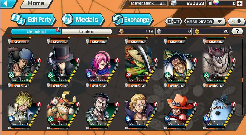 BR477-IOS+Android-4 Ex(Shank v4+Yamato Ace+Kid Law+White Beard)+Good Medal+Suppot 146%+Sanji+Rayleigh+Jabra+Uta+S-Bear+S-Hawk+Karasu