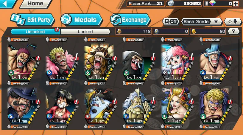 BR477-IOS+Android-4 Ex(Shank v4+Yamato Ace+Kid Law+White Beard)+Good Medal+Suppot 146%+Sanji+Rayleigh+Jabra+Uta+S-Bear+S-Hawk+Karasu
