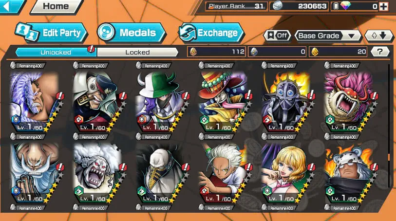 BR477-IOS+Android-4 Ex(Shank v4+Yamato Ace+Kid Law+White Beard)+Good Medal+Suppot 146%+Sanji+Rayleigh+Jabra+Uta+S-Bear+S-Hawk+Karasu