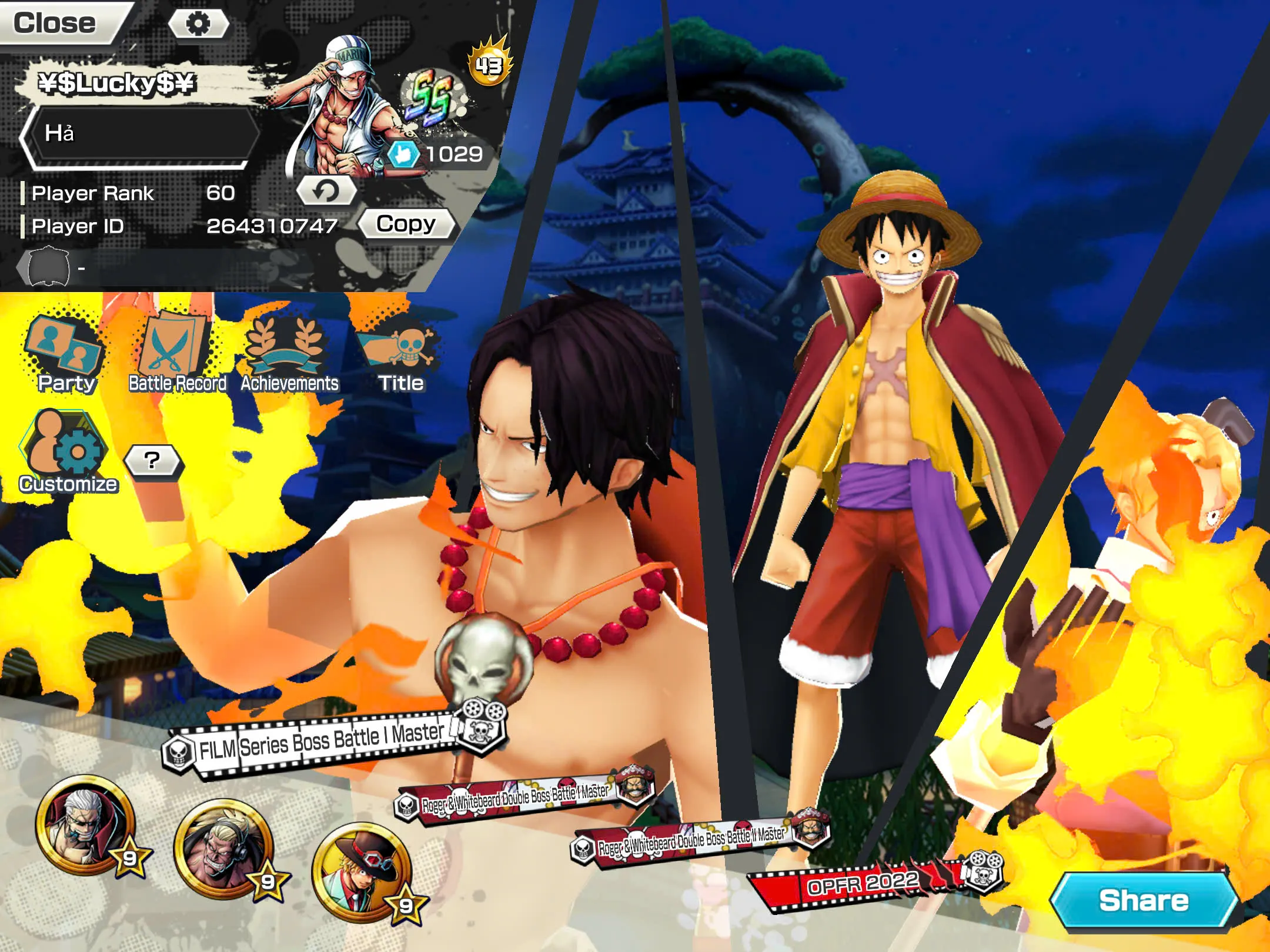 BR482-IOS+Android-Hyber Boost 43+5 Ex(Kuzan+Akainu+Luffy+White Beard+Shank v2)+Good Medal(Color Medal)+Support 162%+Bullet Max+Boa Max+Uta Max+Ulti Max+Sabo Stempede Max+Young Ray Max
