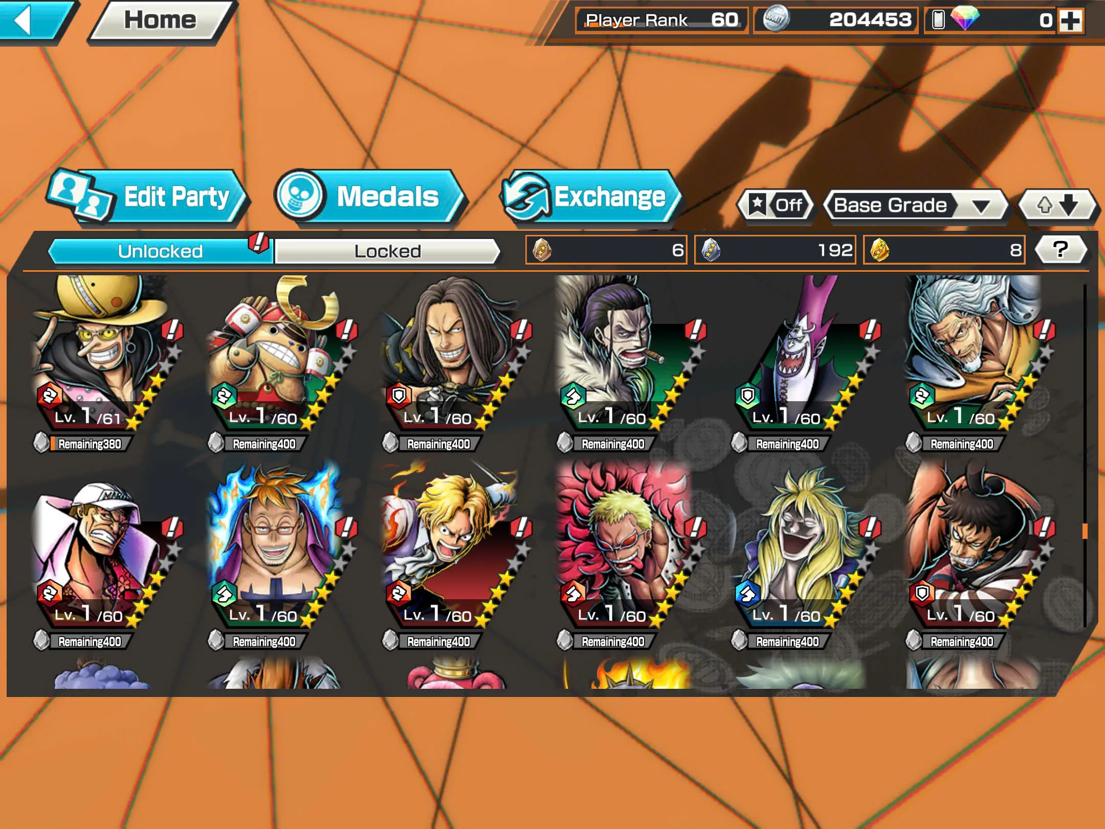 BR482-IOS+Android-Hyber Boost 43+5 Ex(Kuzan+Akainu+Luffy+White Beard+Shank v2)+Good Medal(Color Medal)+Support 162%+Bullet Max+Boa Max+Uta Max+Ulti Max+Sabo Stempede Max+Young Ray Max