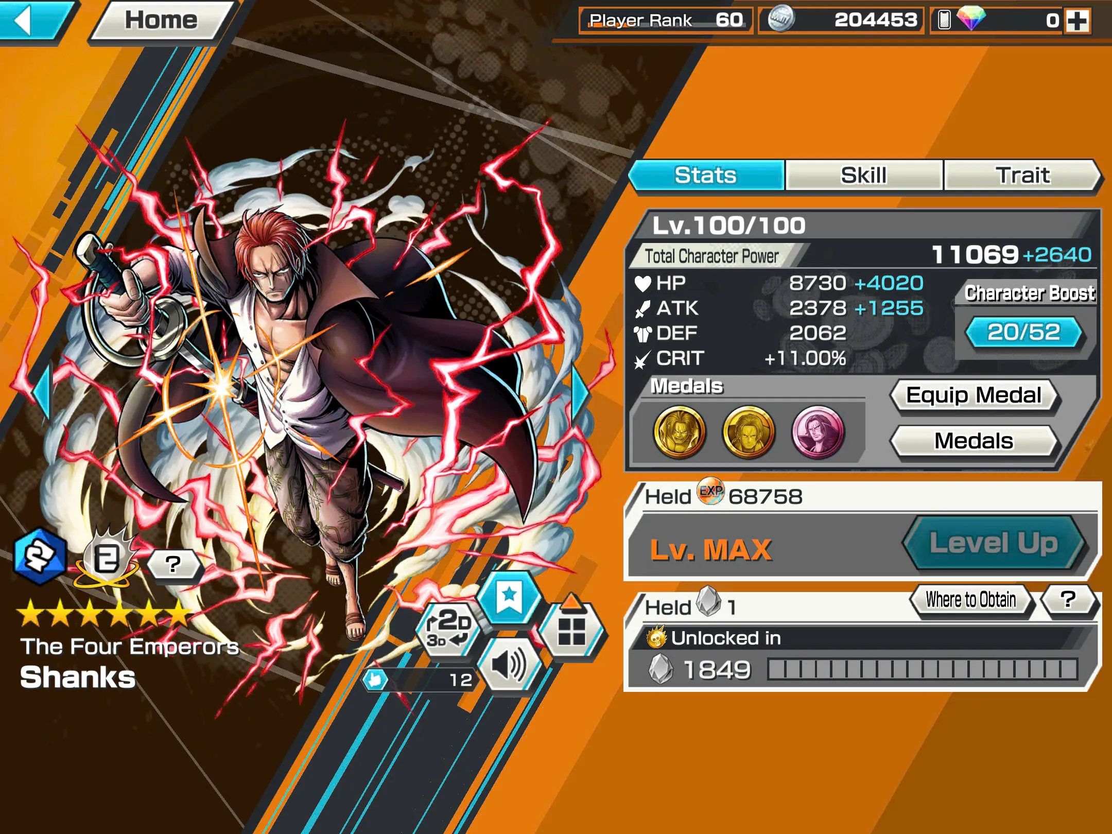 BR482-IOS+Android-Hyber Boost 43+5 Ex(Kuzan+Akainu+Luffy+White Beard+Shank v2)+Good Medal(Color Medal)+Support 162%+Bullet Max+Boa Max+Uta Max+Ulti Max+Sabo Stempede Max+Young Ray Max