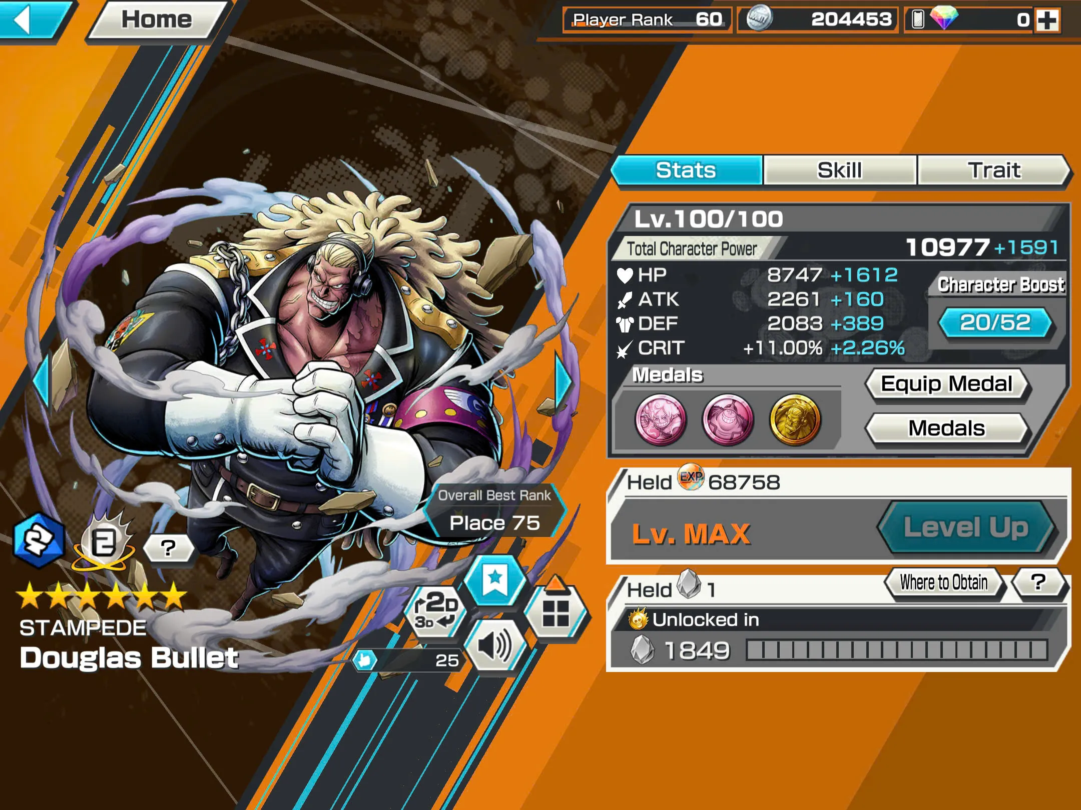 BR482-IOS+Android-Hyber Boost 43+5 Ex(Kuzan+Akainu+Luffy+White Beard+Shank v2)+Good Medal(Color Medal)+Support 162%+Bullet Max+Boa Max+Uta Max+Ulti Max+Sabo Stempede Max+Young Ray Max