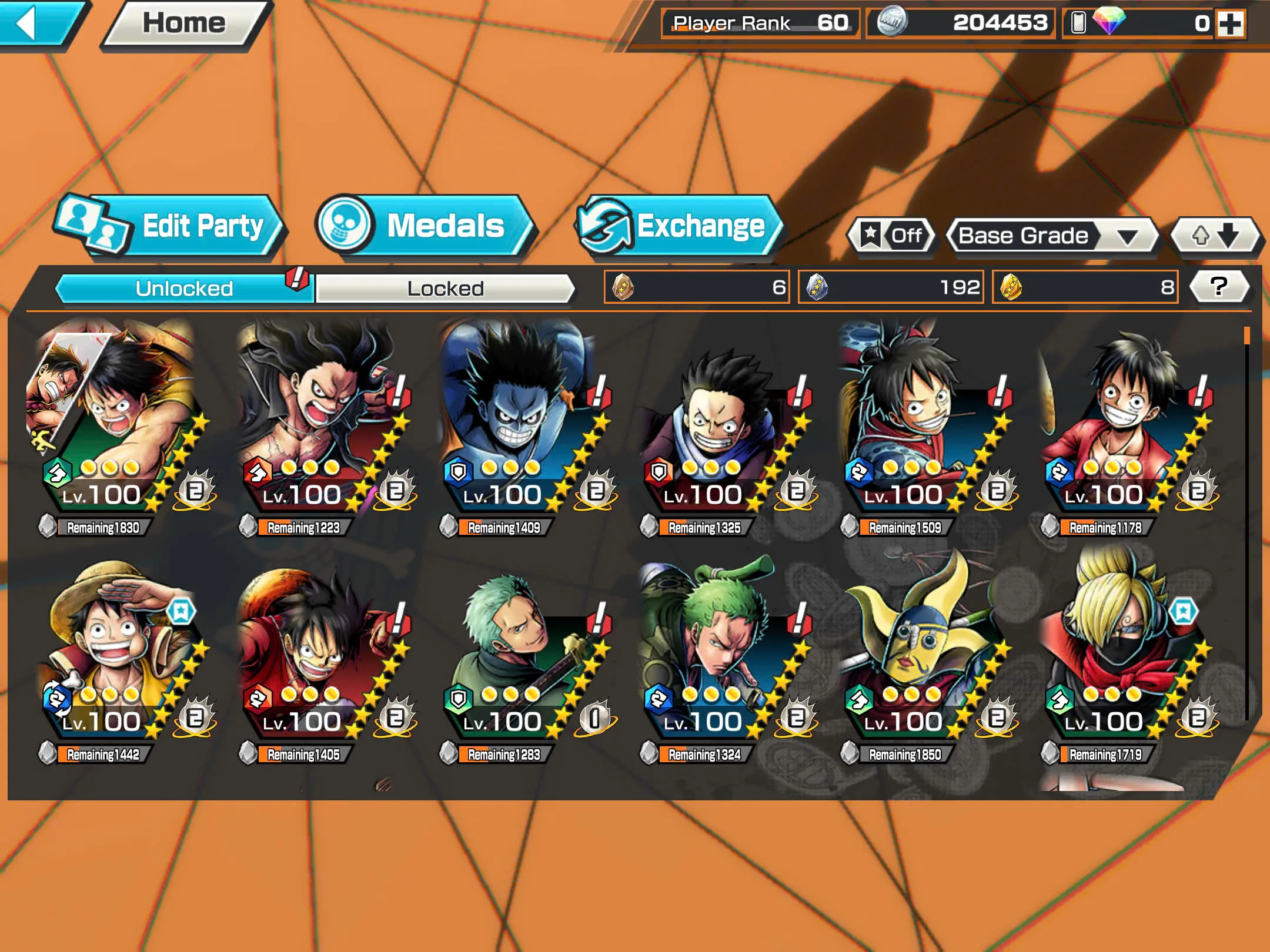 BR482-IOS+Android-Hyber Boost 43+5 Ex(Kuzan+Akainu+Luffy+White Beard+Shank v2)+Good Medal(Color Medal)+Support 162%+Bullet Max+Boa Max+Uta Max+Ulti Max+Sabo Stempede Max+Young Ray Max