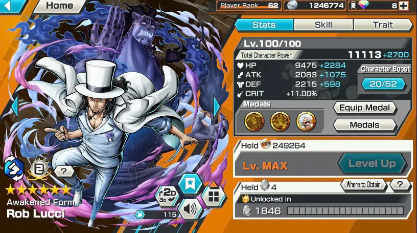 BR487-IOS+Android-Hyber Boost 68+Kid Law Full Boost+4 Ex Max 11K Power(Shank v4+Lucci+Luffy Gear 5)+Vip Medal+Support 163%+Uta Max+Ulti Max+Brook+S-Hawk+Rayleigh+Yasopp+Karasu+Noland+Sanji