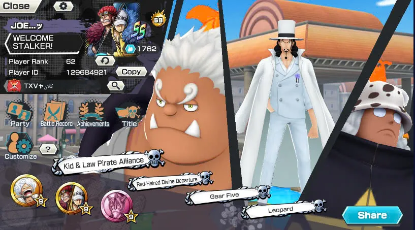 BR487-IOS+Android-Hyber Boost 68+Kid Law Full Boost+4 Ex Max 11K Power(Shank v4+Lucci+Luffy Gear 5)+Vip Medal+Support 163%+Uta Max+Ulti Max+Brook+S-Hawk+Rayleigh+Yasopp+Karasu+Noland+Sanji