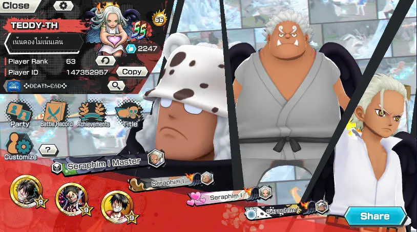 BR490-Android-Hyber Boost 66+490 Diamond RD+12 Ex(Zoro Full Boost+Kuzan+Lucci+Snake+Roger v1+Kaido+Gear 5+Roger v2+Luffy+Yamato v2+Kid Law+Shank v2)+Vip Medal+Support 165%+Many Bounty Festival Max+Strong Account