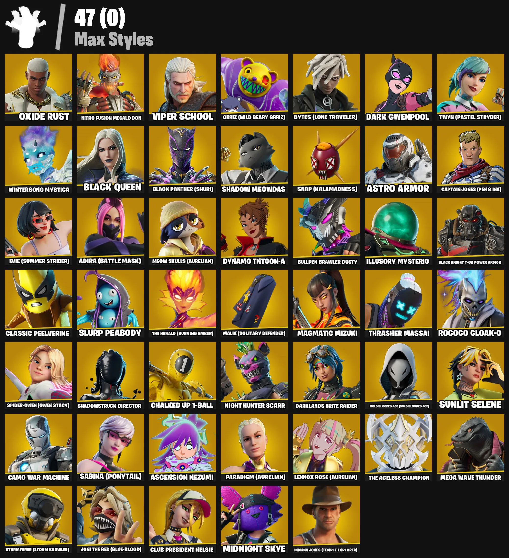 F1180 Rare Cosmetic Account | Polarity, The Ageless, Mizuki, Twyn, Snap, Nezumi, Renzo, Wolverine Zero, Doom Slayer, Spider-Gwen 