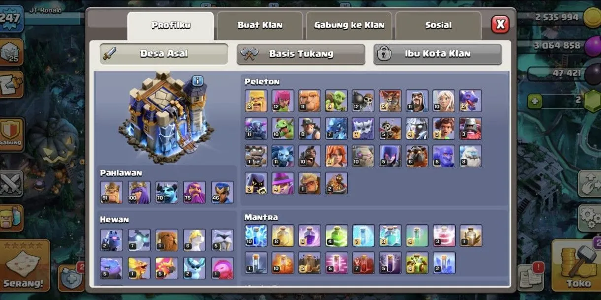 COC559 Town Hall 18 Super GG Abundant Hero Skins War Ready Heroes Pets Spells Maxed Troops (G)