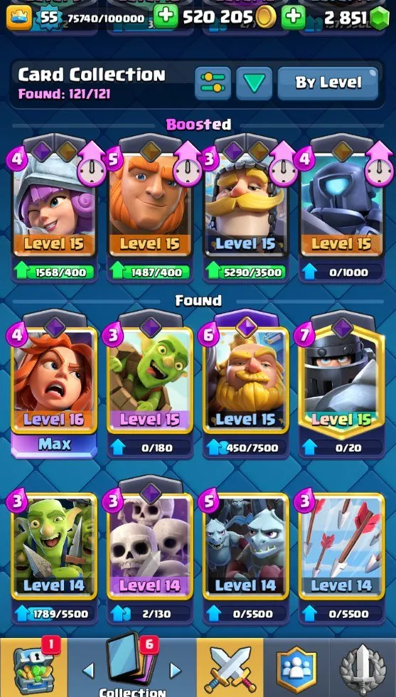 CR572 Maxed 9.3k trophies deck Valkyrie lvl 16, many lvl 15 14 cards, 121 cards, 2800 gems, 520k gold, rich emotes towers banners