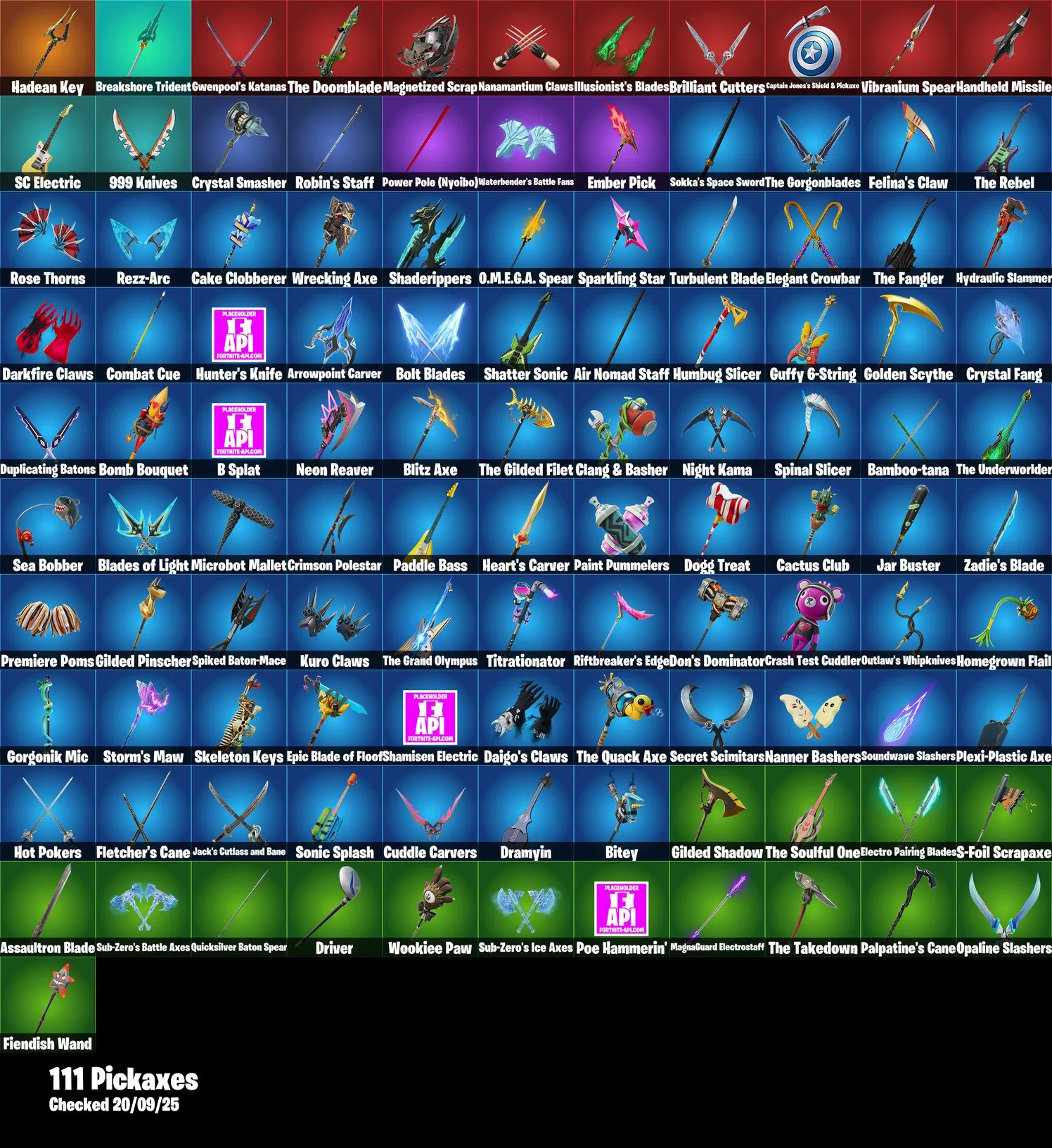 F1212 78 Skins | Aang, Zeus, Doom, Gwenpool, Captain Jones, Korra, War Machine, Brite Raider