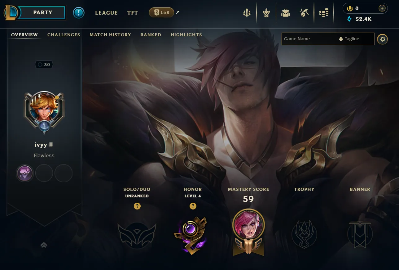 EUW S16 Split 1⚡Lvl 30⚡HandLeveled ARAM⚡10 Normal Done⚡52.4K BE ⚡Ranked Ready⚡Changeable Name⚡Ready For Ranked